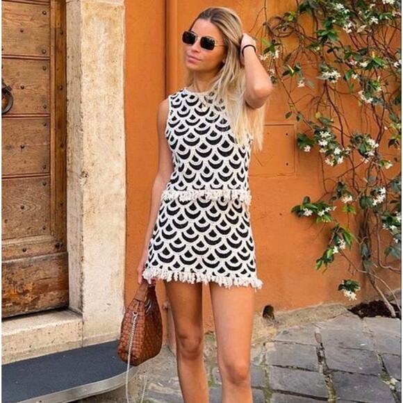 MANGO BLOGGER FAVE!!! Co-Ord Set Crochet Top and Mini Skirt NWT - Picture 1 of 16